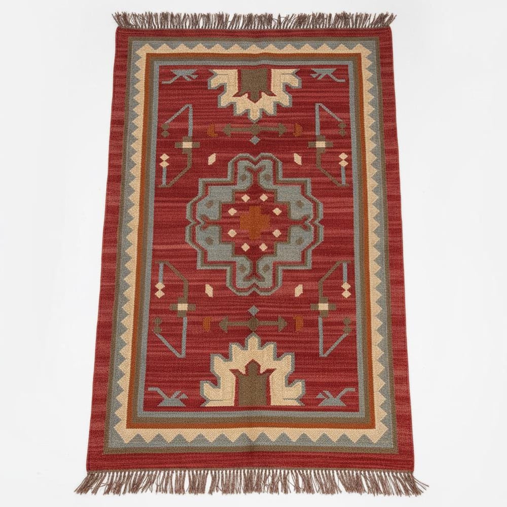 Multicolor Jute Handmade Vintage Dhurrie For Living